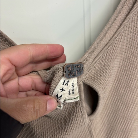 WE THE FREE People Small Mod Striped Sweater Snap Cuff Thermal Long Sleeve Top - Picture 6 of 6